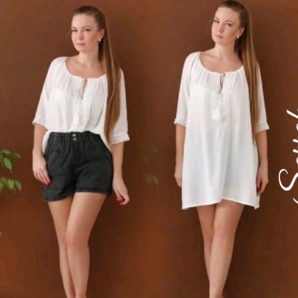 SALE New Bohemian Crochet detailed Tunic Top Beach Dress - Picture 2 of 15